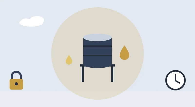 A water tank and drops