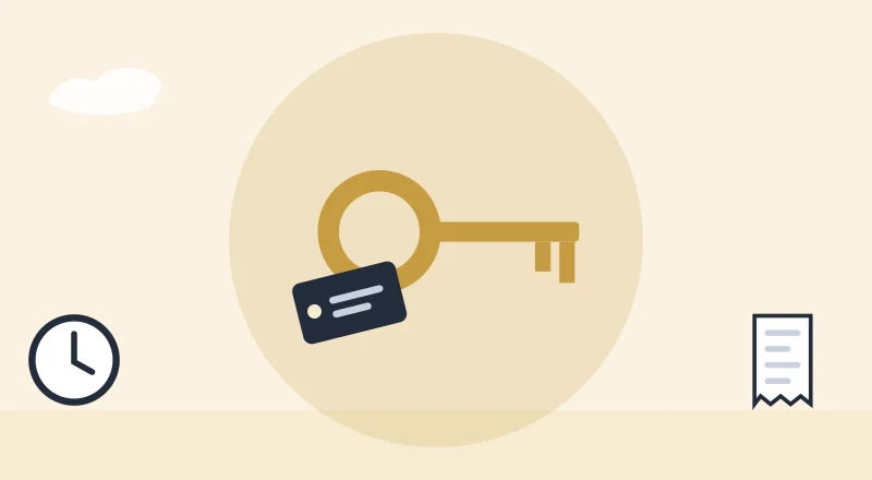 A house key with a name tag