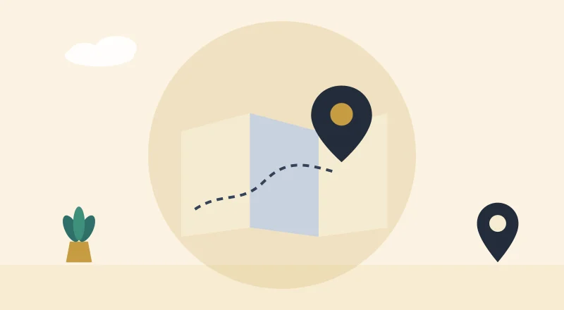 A neighbourhood map with a location pin