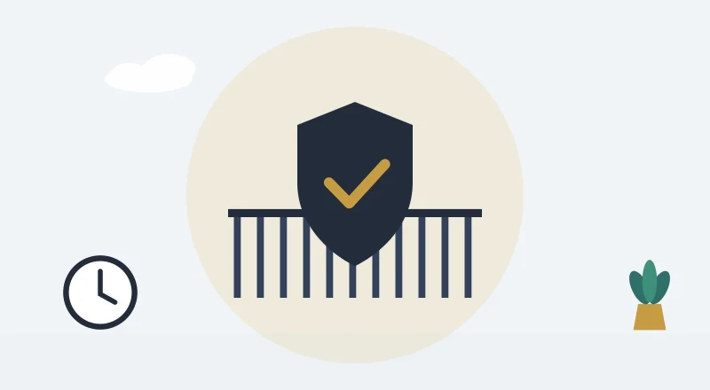 A shield in front of a gate