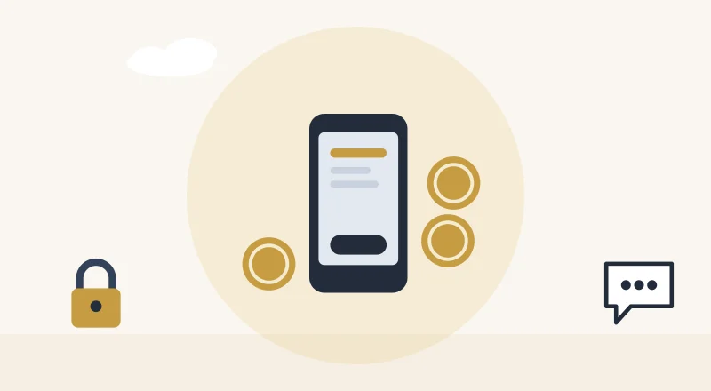 A phone with M-Pesa coins
