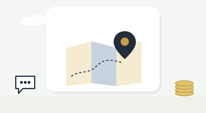 A neighbourhood map with a location pin