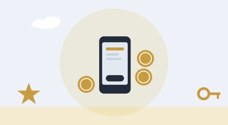 A phone with M-Pesa coins