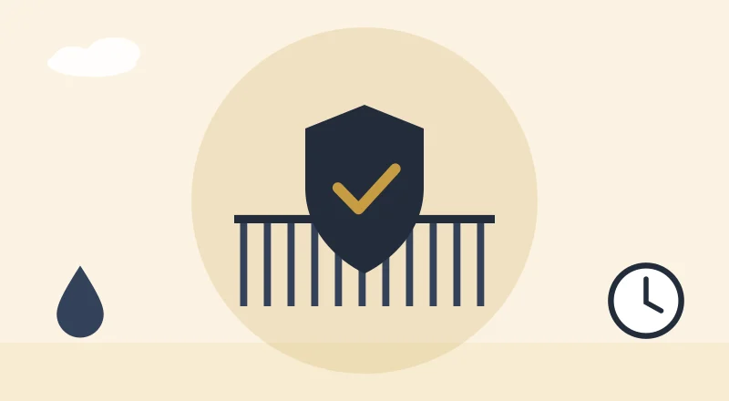 A shield in front of a gate