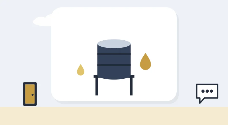 A water tank and drops
