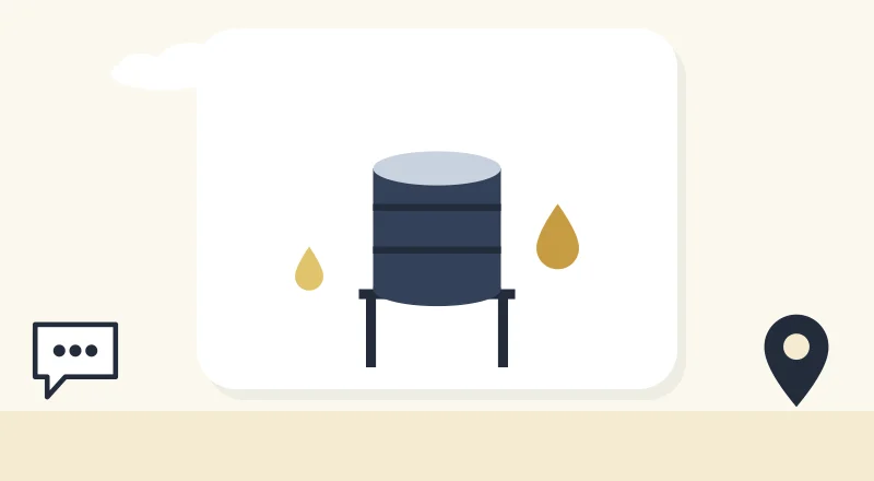 A water tank and drops
