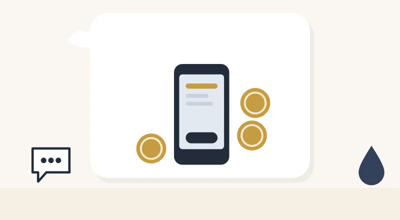 A phone with M-Pesa coins