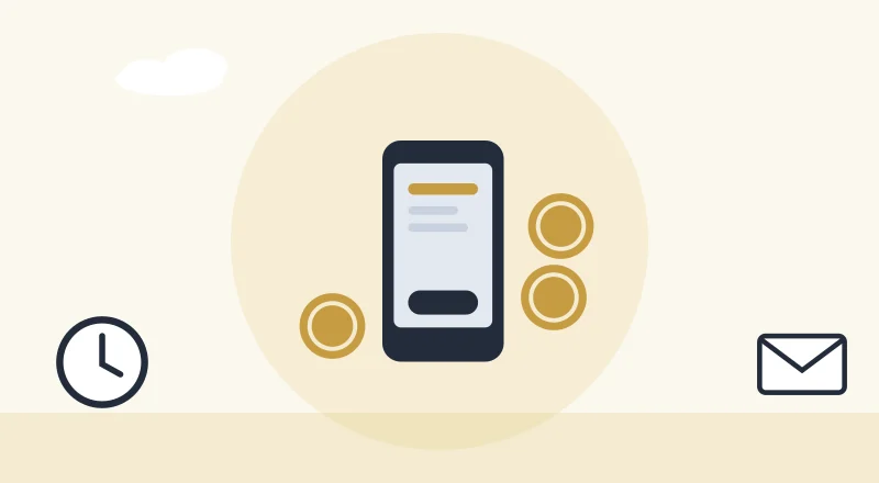 A phone with M-Pesa coins