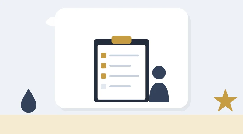 A checklist on a clipboard and a person waiting