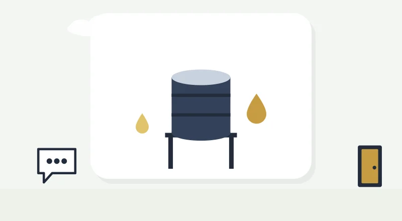 A water tank and drops
