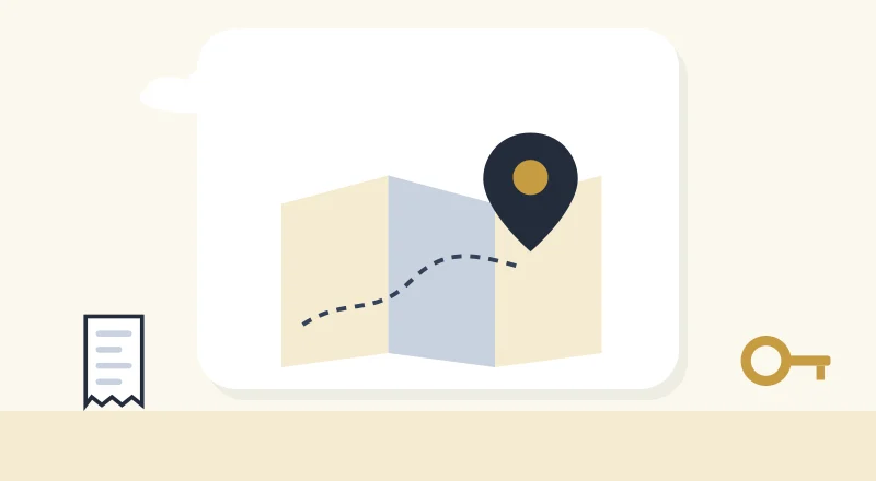 A neighbourhood map with a location pin