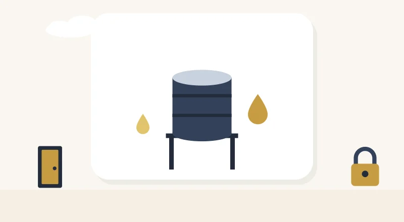 A water tank and drops