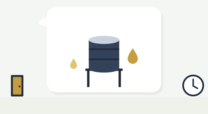 A water tank and drops