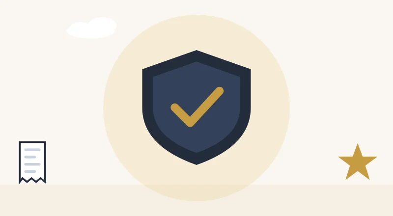 A shield with a tick, for staying safe