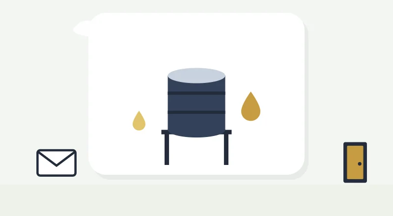 A water tank and drops