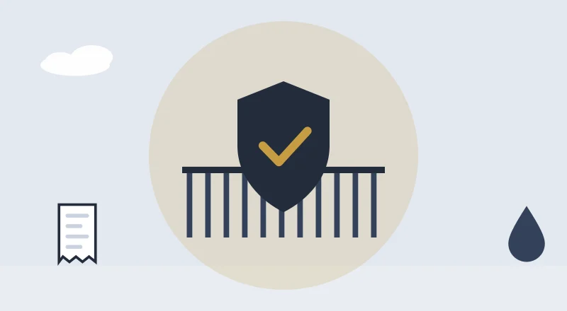 A shield in front of a gate