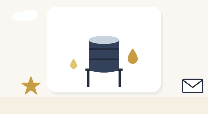 A water tank and drops