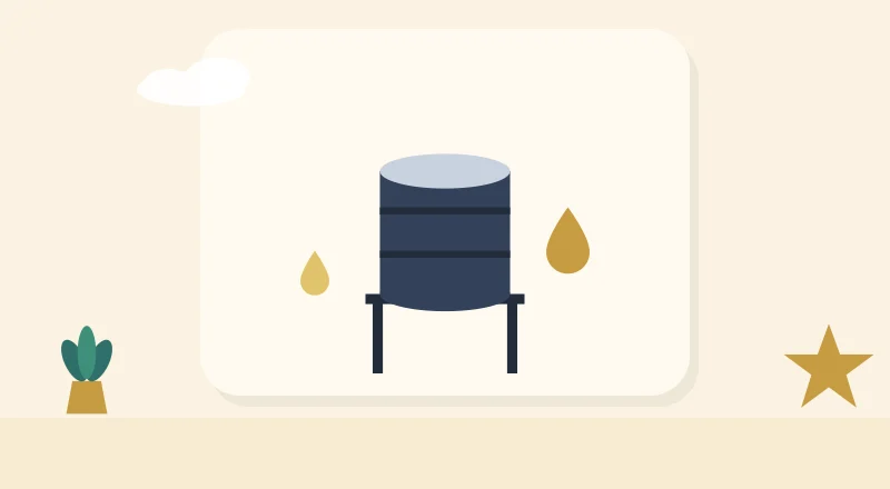 A water tank and drops