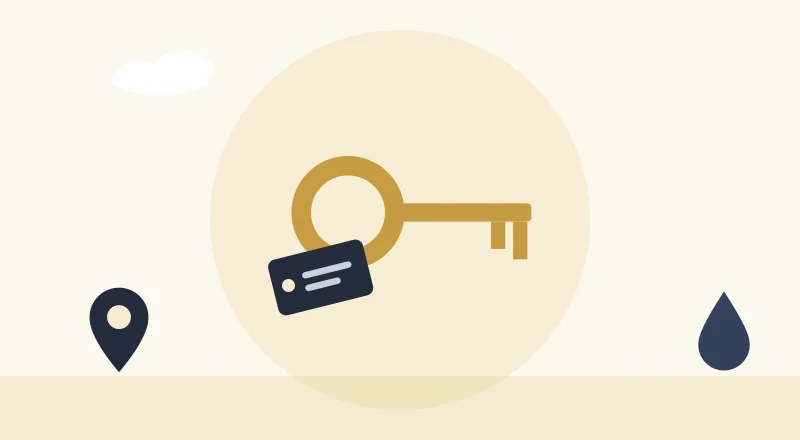 A house key with a name tag