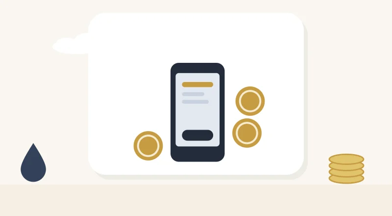 A phone with M-Pesa coins