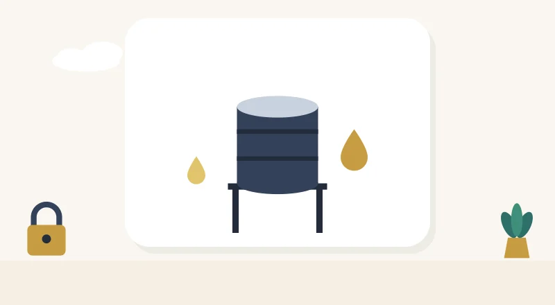 A water tank and drops