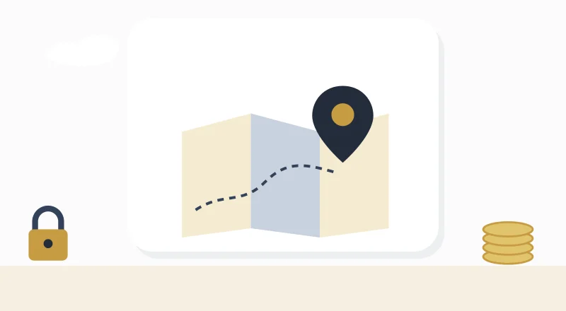 A neighbourhood map with a location pin